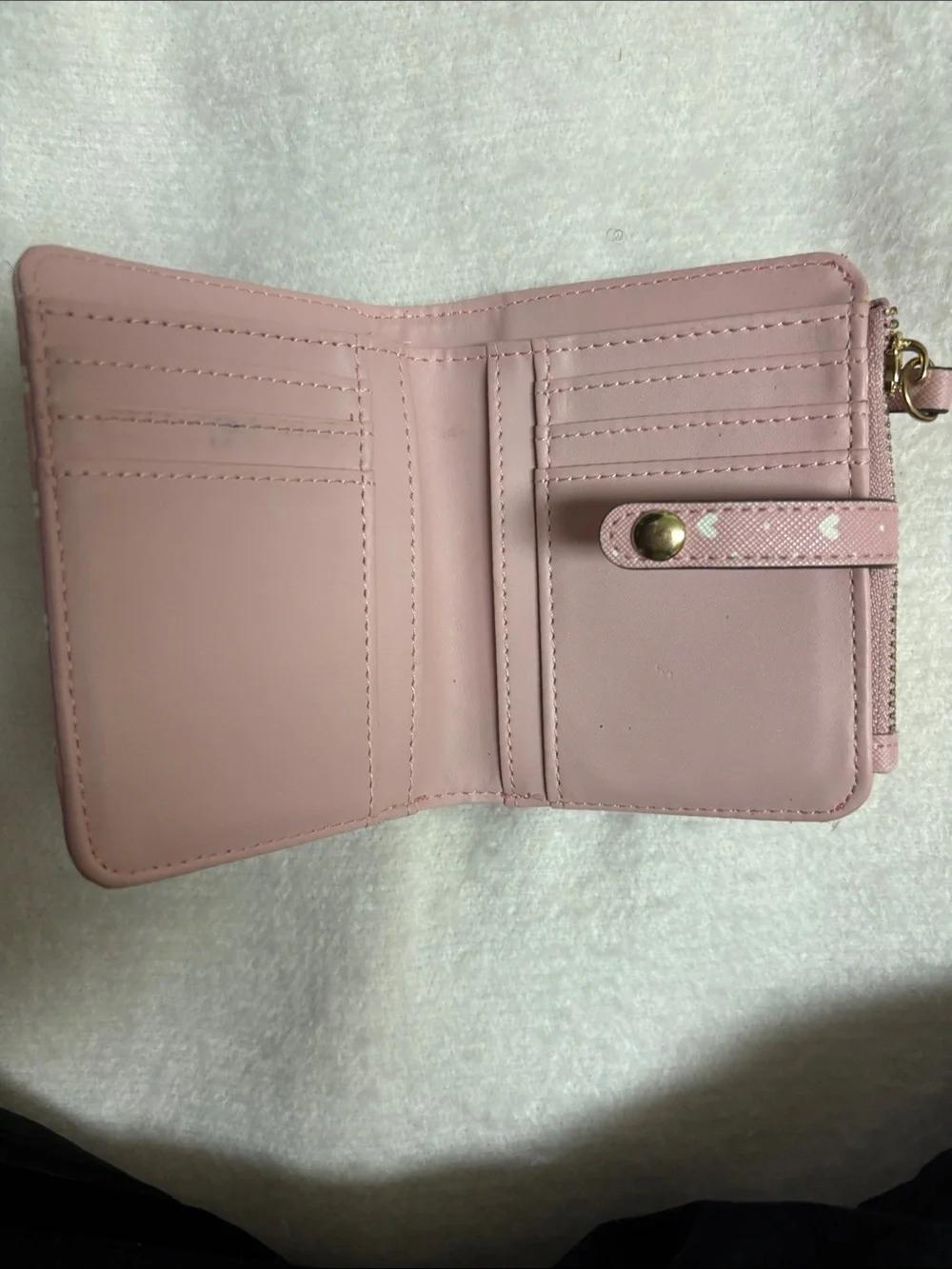 Nanette Lepore Wallet Pink/White Hearts Snap